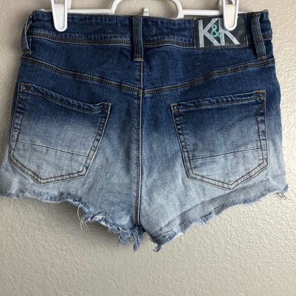Kendall & Kylie Faded Denim High Waisted Shorts 5 - Picture 3 of 5